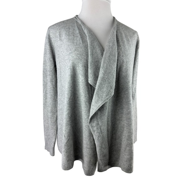 L.L. Bean Sweaters - L.L. Bean 100% Cashmere Gray Open Front Cardigan Sweater Women's Medium Pockets